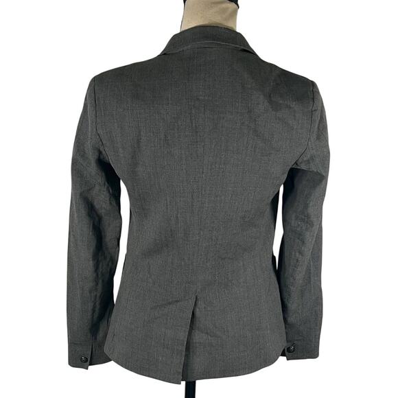 Gap Blazer Women's Size 2 Gray Wool Blend Button Front Long Sleeve Pockets Lined - Picture 3 of 7